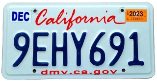 California 2023 - tablica z USA