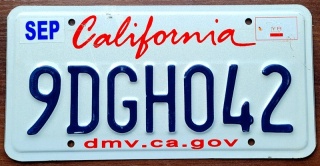 California - tablica z USA