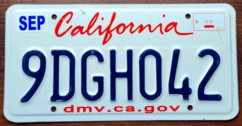 California - tablica z USA