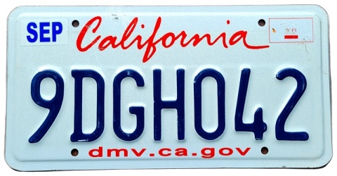 California - tablica z USA