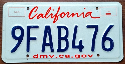 California - tablica z USA
