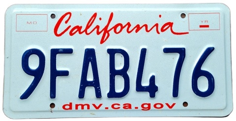 California - tablica z USA