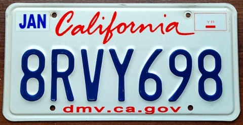 California - tablica z USA