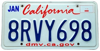California - tablica z USA