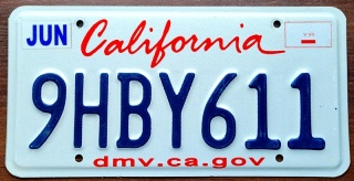 California - tablica z USA