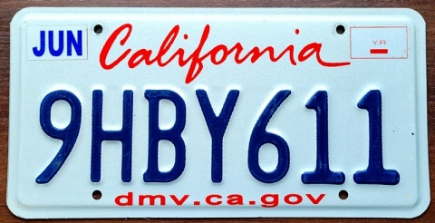 California - tablica z USA