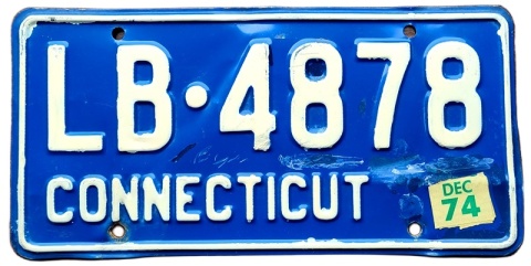 Connecticut 1974 - tablica z USA