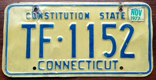 Connecticut 1977 - tablica z USA