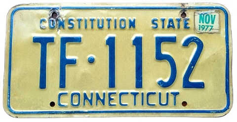 Connecticut 1977 - tablica z USA