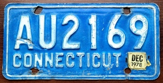 Connecticut 1978 - tablica z USA