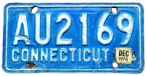 Connecticut 1978 - tablica z USA
