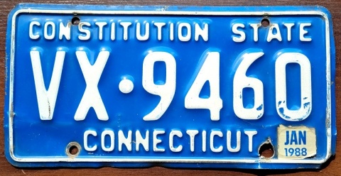 Connecticut 1988 - tablica z USA