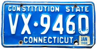 Connecticut 1988 - tablica z USA