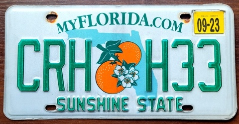 Florida 2023 - tablica z USA