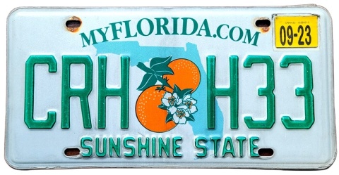 Florida 2023 - tablica z USA
