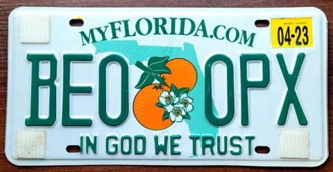Florida 2023 - tablica z USA