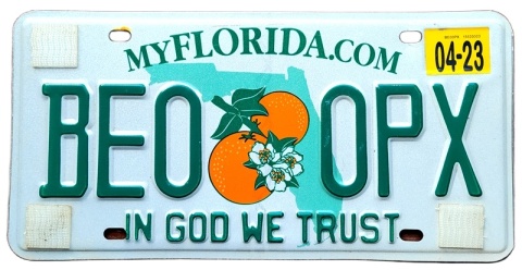 Florida 2023 - tablica z USA