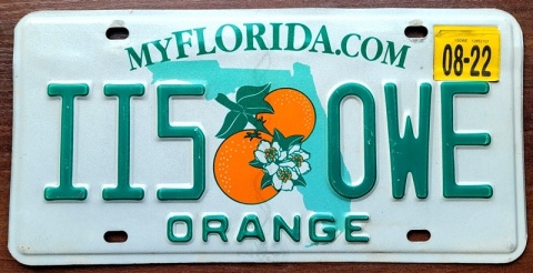 Florida 2022 - tablica z USA