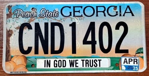 Georgia 2025 - tablica z USA