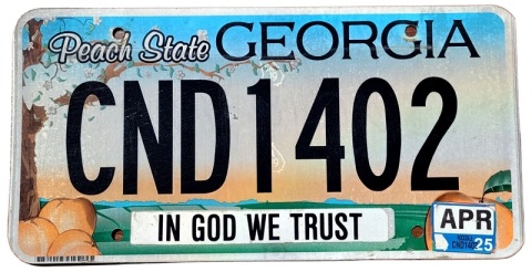 Georgia 2025 - tablica z USA