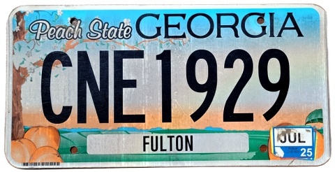 Georgia 2025 - tablica z USA
