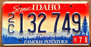 Idaho 1997 - tablica z USA