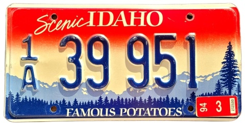 Idaho 1994 - tablica z USA