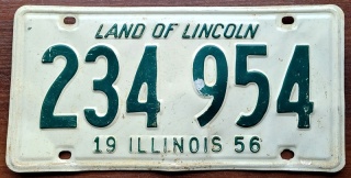 Illinois 1956 - tablica z USA