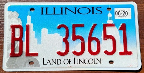 Illinois 2020 - tablica z USA