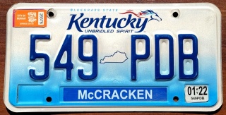 Kentucky 2022 - tablica z USA