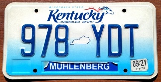 Kentucky 2021 - tablica z USA