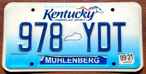 Kentucky 2021 - tablica z USA