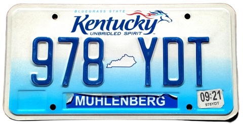 Kentucky 2021 - tablica z USA