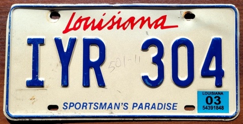 Louisiana 2003 - tablica z USA