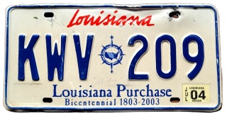 Louisiana 2004 - tablica z USA