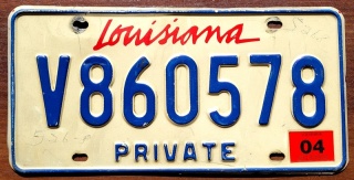 Louisiana 2004 - tablica z USA
