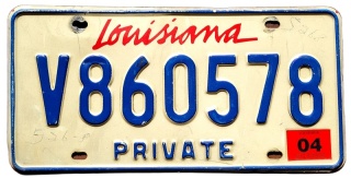 Louisiana 2004 - tablica z USA
