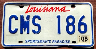 Louisiana 2005 - tablica z USA dla kolekcjonera