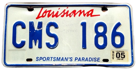 Louisiana 2005 - tablica z USA dla kolekcjonera