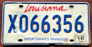 Louisiana 2016 - tablica z USA