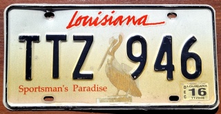 Louisiana 2016 - tablica z USA