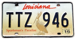 Louisiana 2016 - tablica z USA
