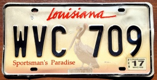 Louisiana 2017 - tablica z USA