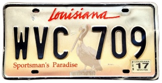 Louisiana 2017 - tablica z USA