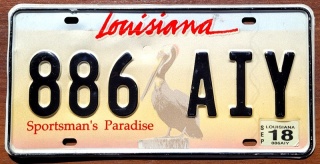 Louisiana 2018 - tablica z USA