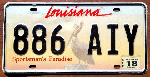 Louisiana 2018 - tablica z USA