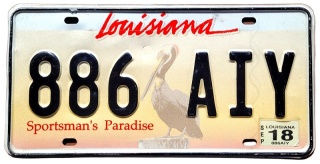 Louisiana 2018 - tablica z USA