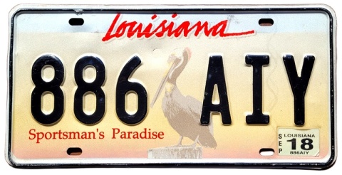 Louisiana 2018 - tablica z USA