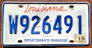 Louisiana 2019 - tablica z USA