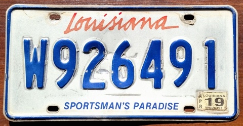 Louisiana 2019 - tablica z USA